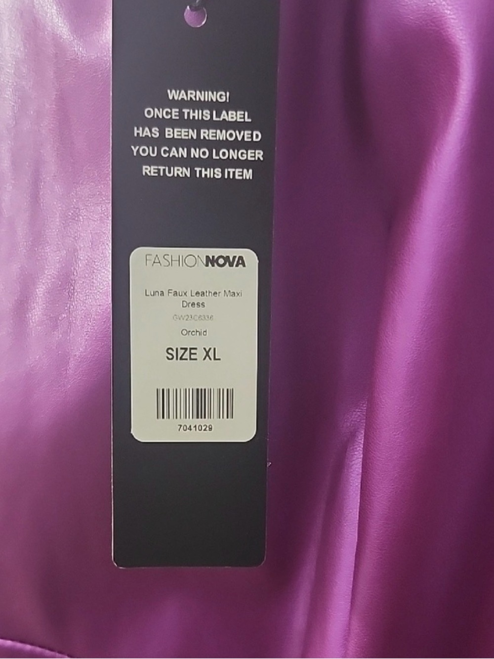 Purple Faux Leather Sleeveless Maxi Dress - Picture 8 of 8